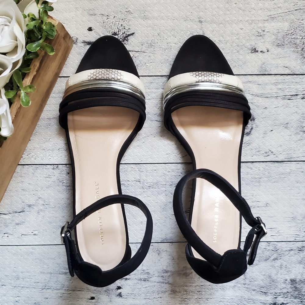 Loeffler Randall Addie Black Suede Snakeskin Wedge